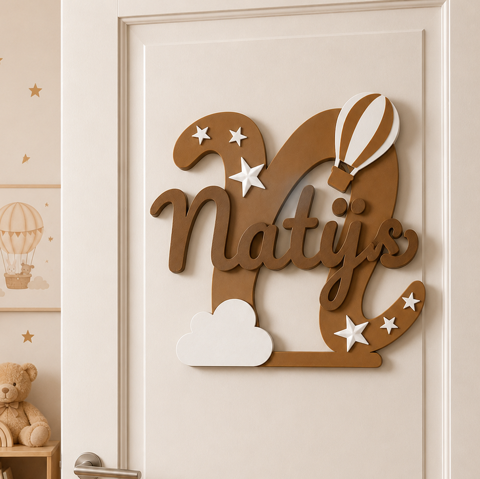 Plaque Prénom Personnalisée pour Chambre Enfant